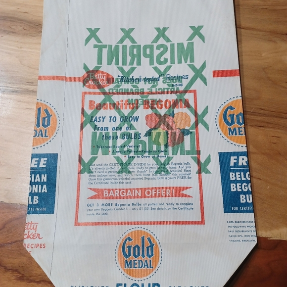 Vintage 1950s General Mills 10# flower bag Gold Medal - Picture 5 of 8